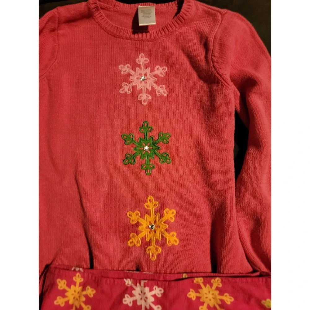 Gymboree cheery all the way‎ sweater 5 6 and skirt size 6
